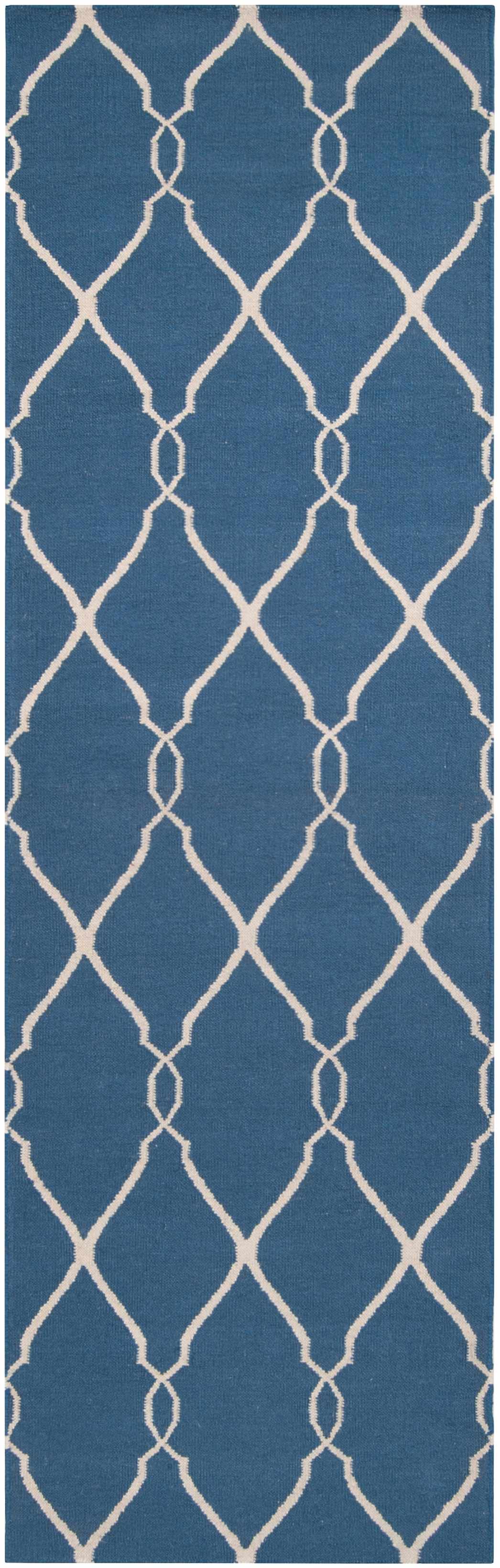 Toccopola Modern Geometrical Blue Hand Woven Area Rug