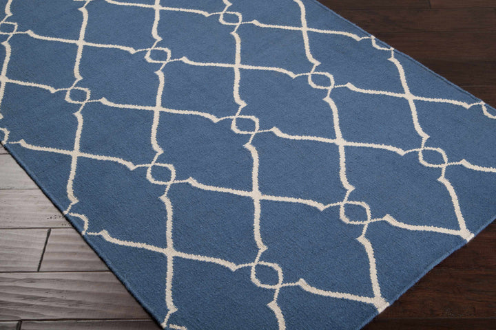 Toccopola Modern Geometrical Blue Hand Woven Area Rug
