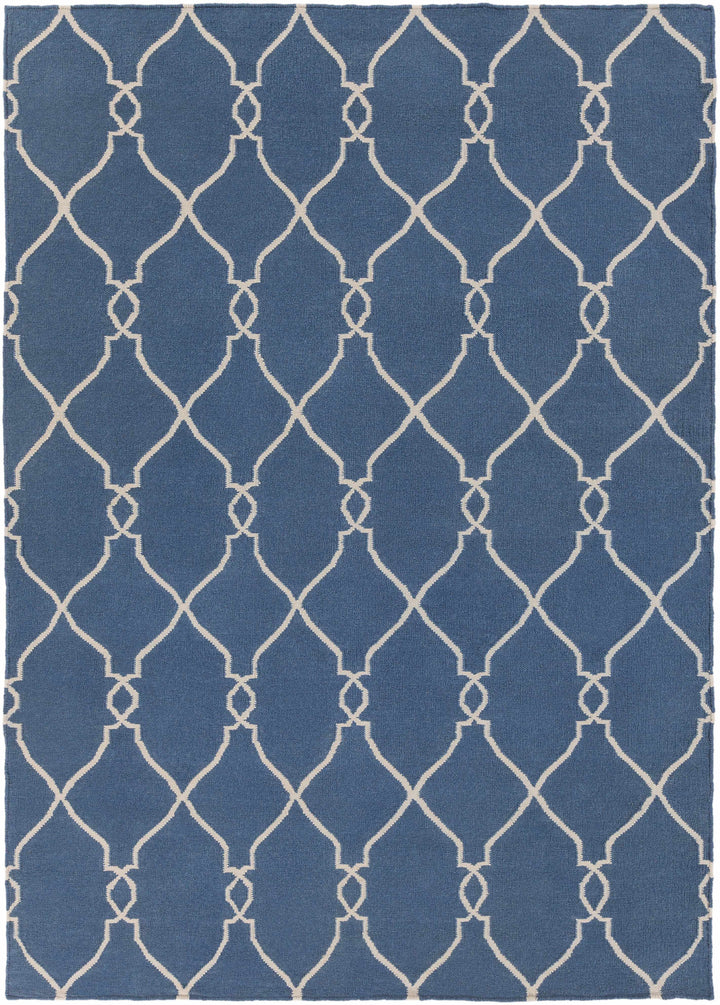 Toccopola Modern Geometrical Blue Hand Woven Area Rug