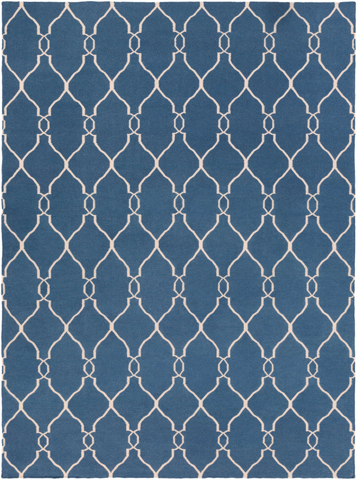 Toccopola Modern Geometrical Blue Hand Woven Area Rug