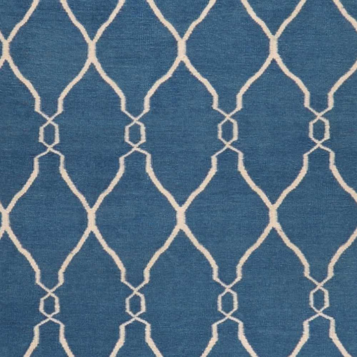 Toccopola Modern Geometrical Blue Hand Woven Area Rug