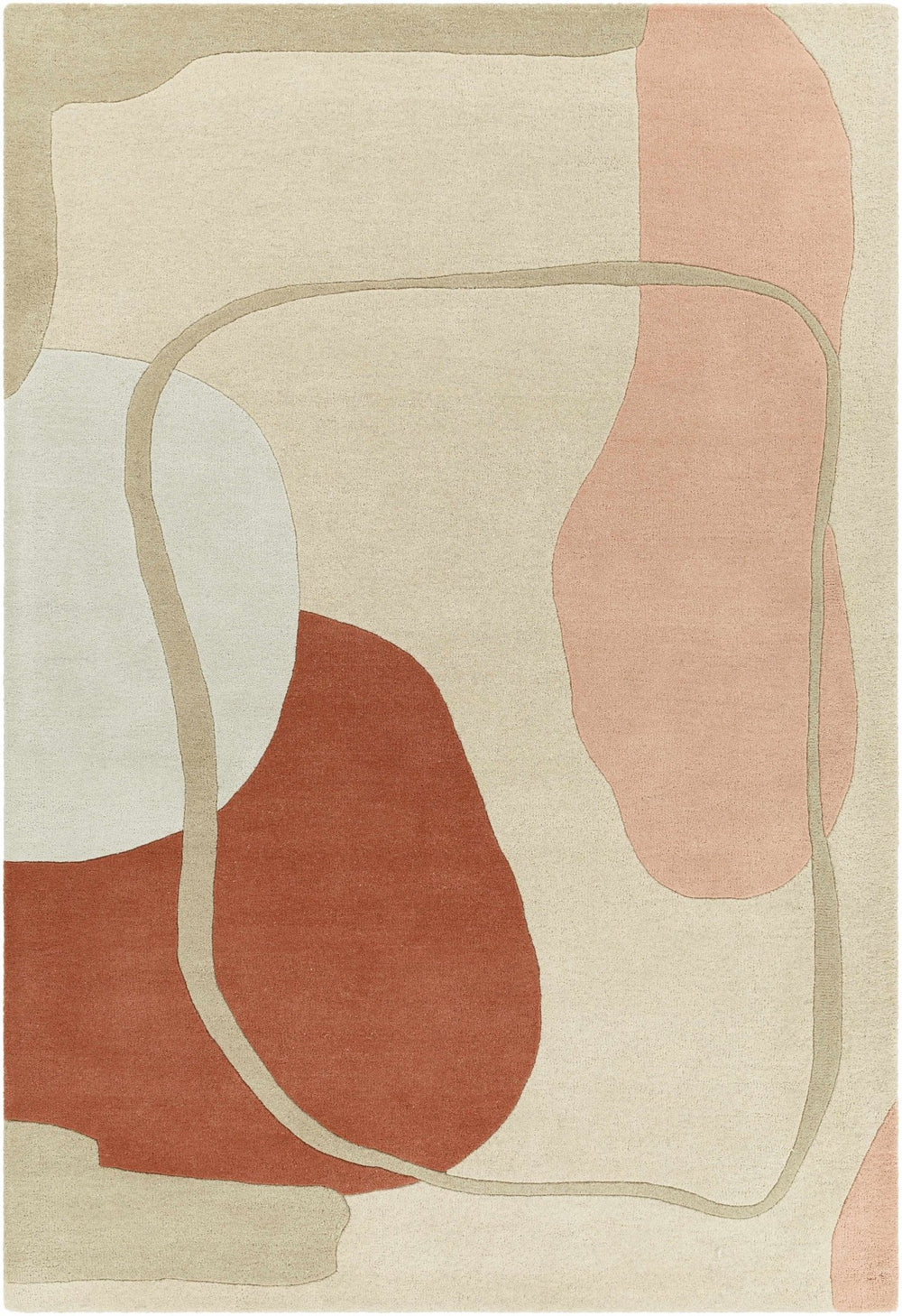 Tomingad Abstract hand - tufted Beige And Rust Rug - The Rug Decor