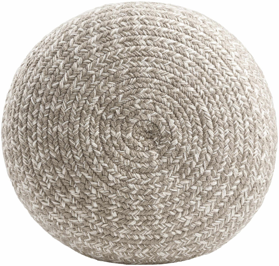 Tonanitla Light Gray Recycled PET Outdoor Pouf - The Rug Decor