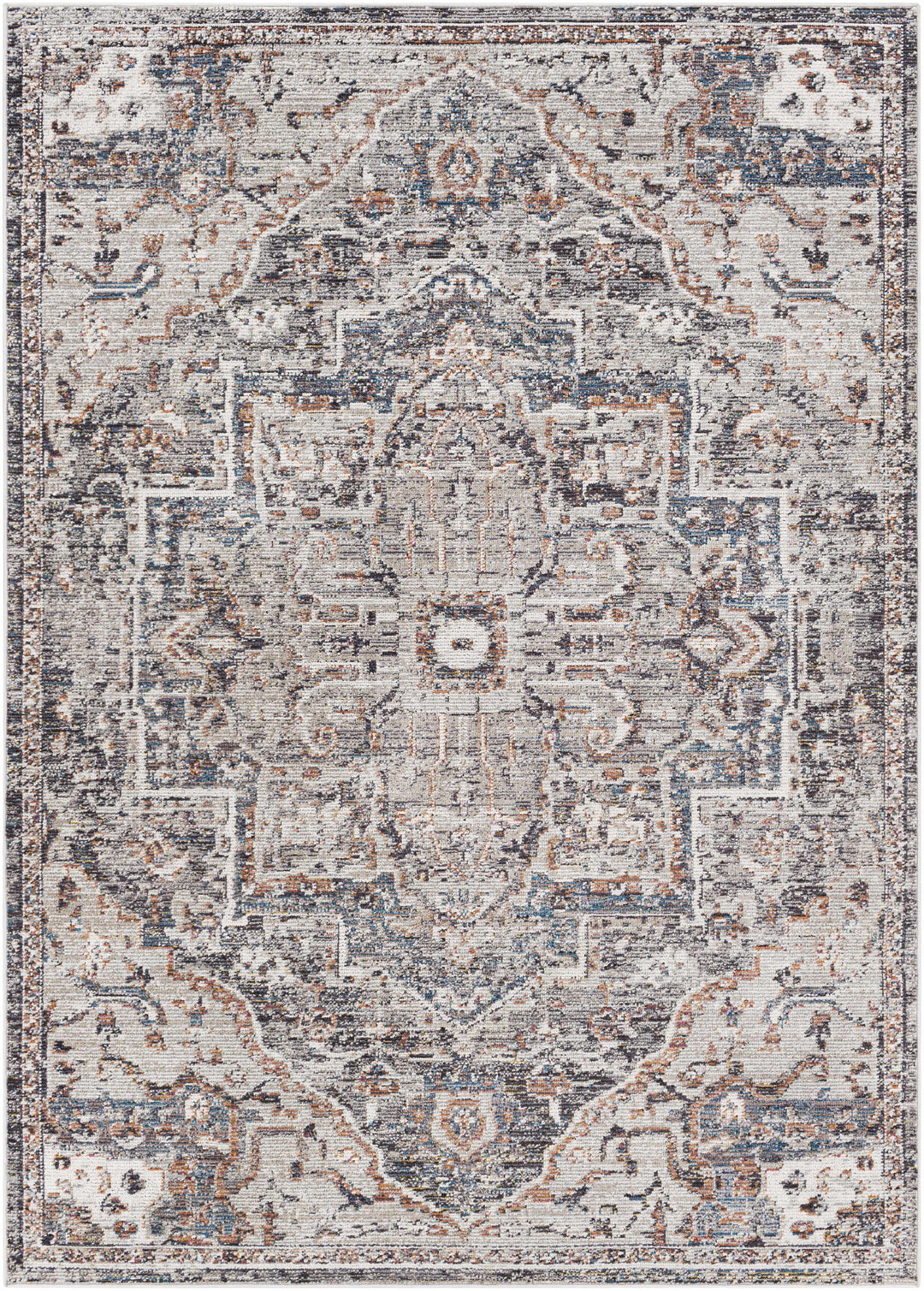 Tongala Traditional Style Gray And Charcoal Outdoor Area Rug
