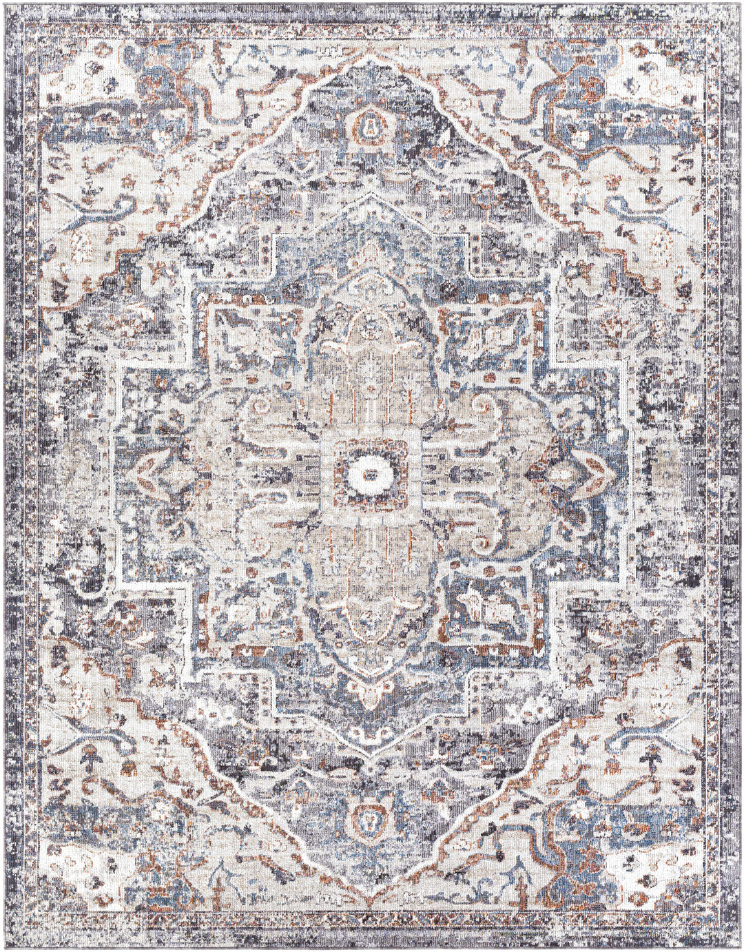 Tongala Traditional Style Gray And Charcoal Outdoor Area Rug