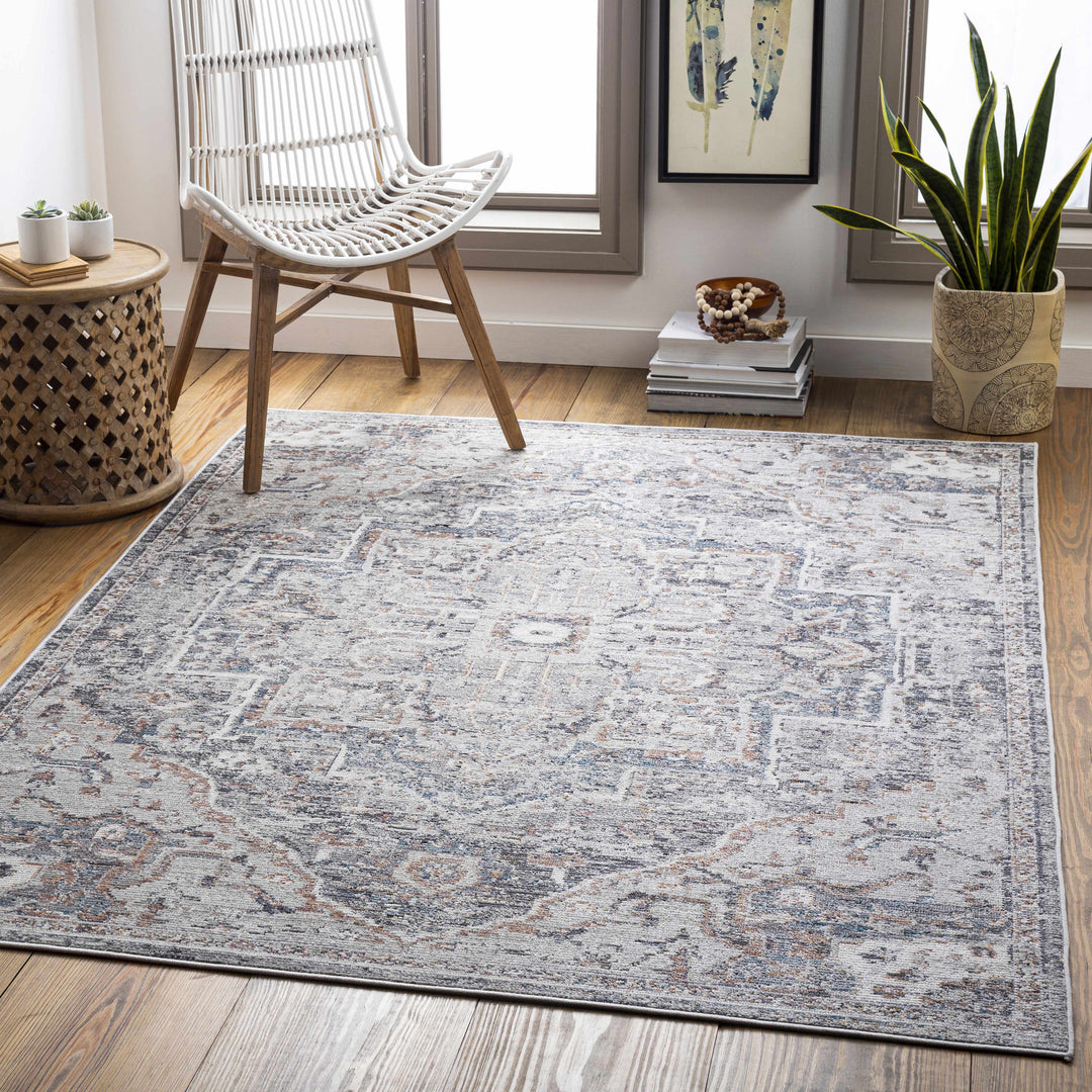 Tongala Traditional Style Gray And Charcoal Outdoor Area Rug