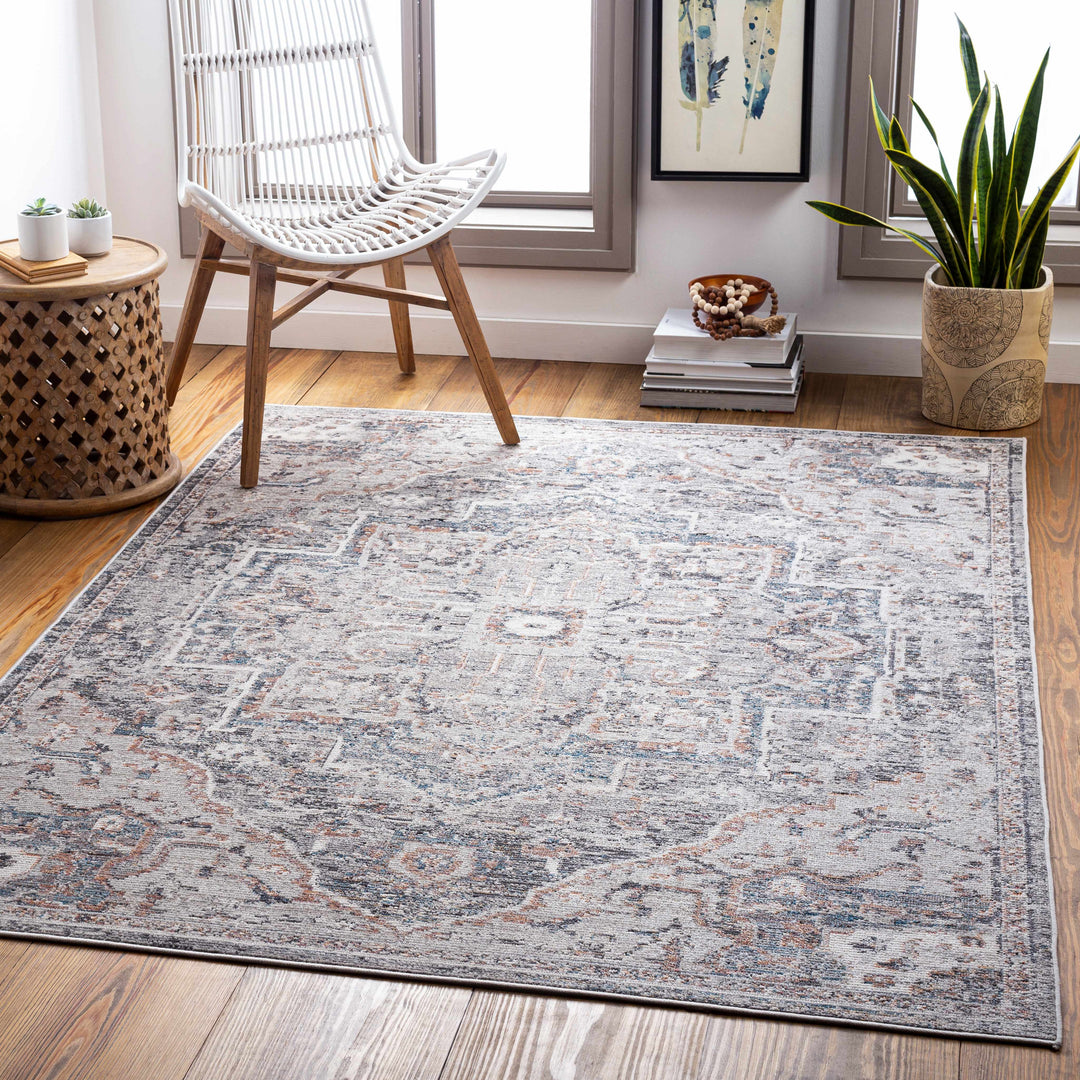 Tongala Traditional Style Gray And Charcoal Outdoor Area Rug