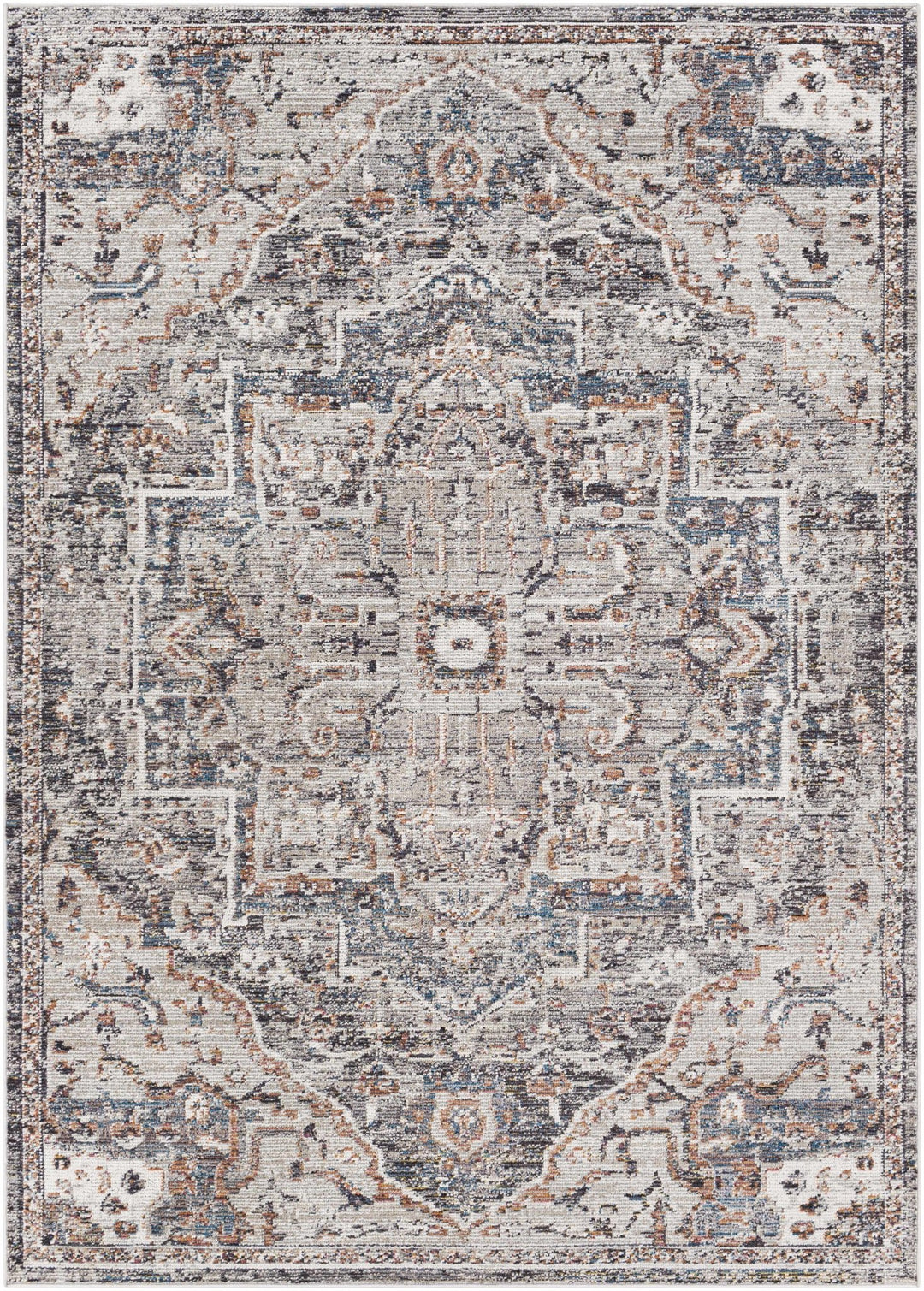 Tongala Traditional Style Gray And Charcoal Outdoor Area Rug - The Rug Decor