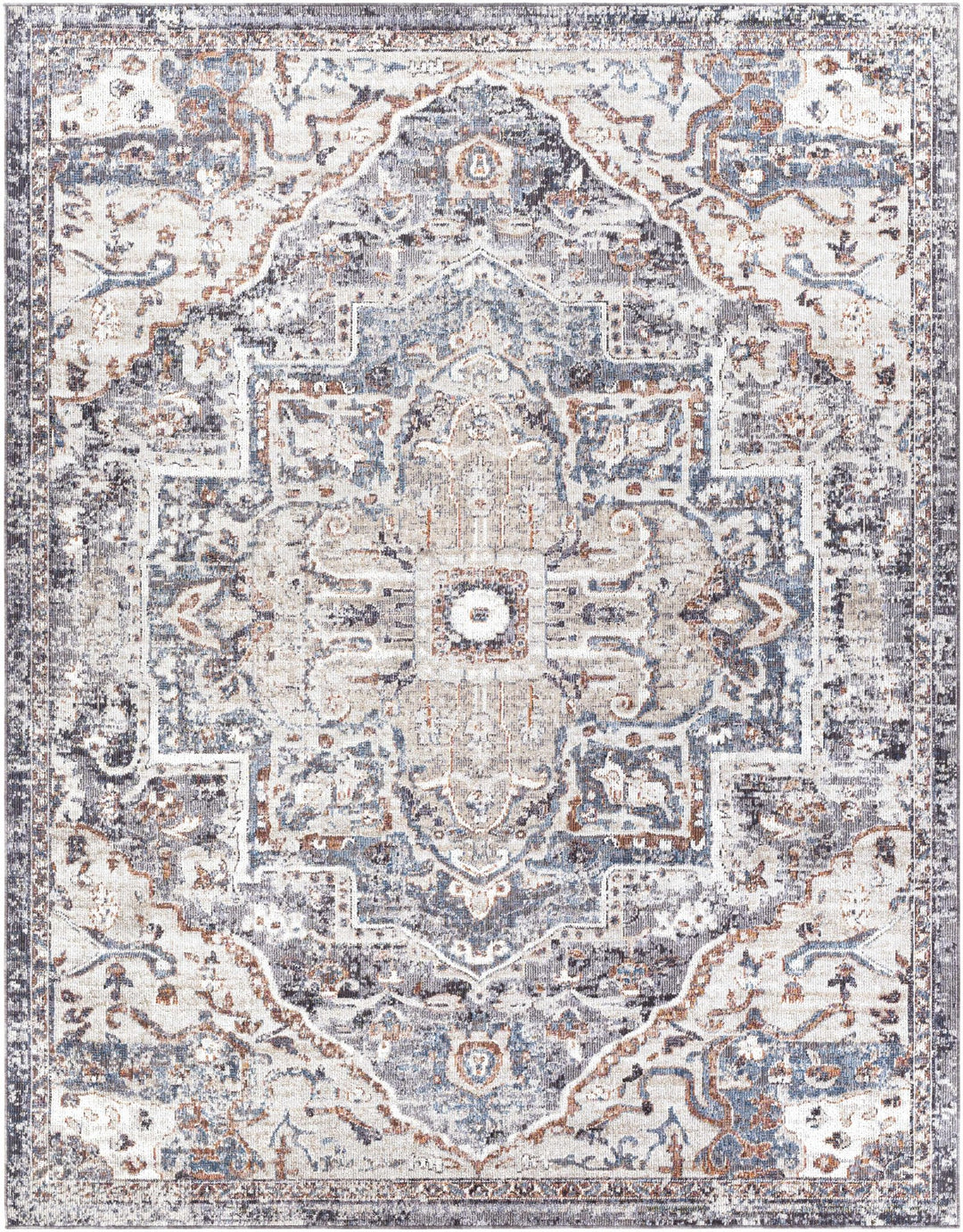 Tongala Traditional Style Gray And Charcoal Outdoor Area Rug - The Rug Decor