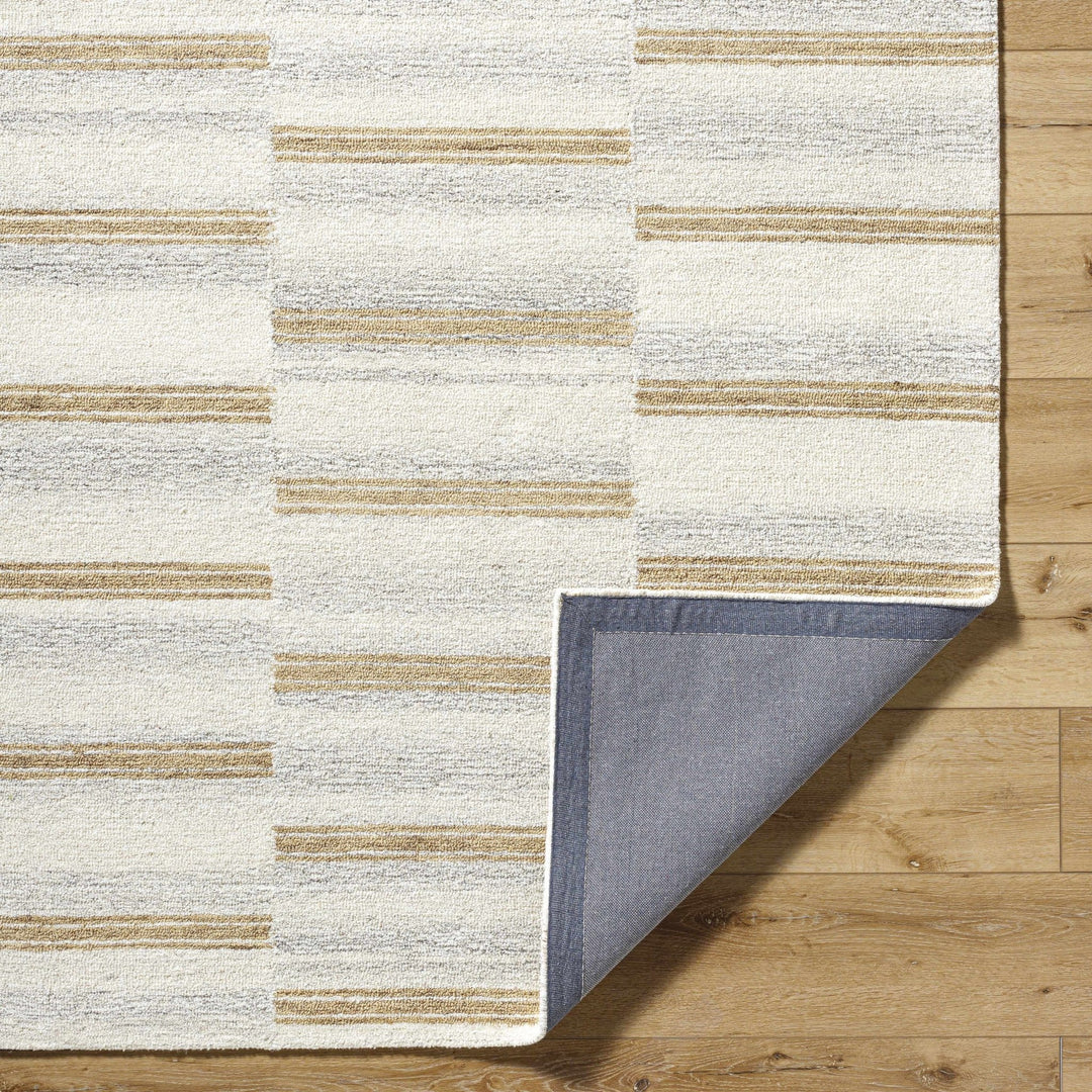 Toren Modern Striped Ivory And Beige Area Rug - The Rug Decor