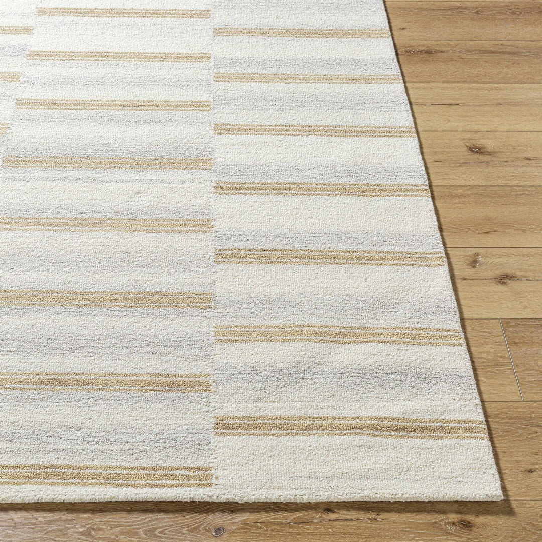 Toren Modern Striped Ivory And Beige Area Rug - The Rug Decor