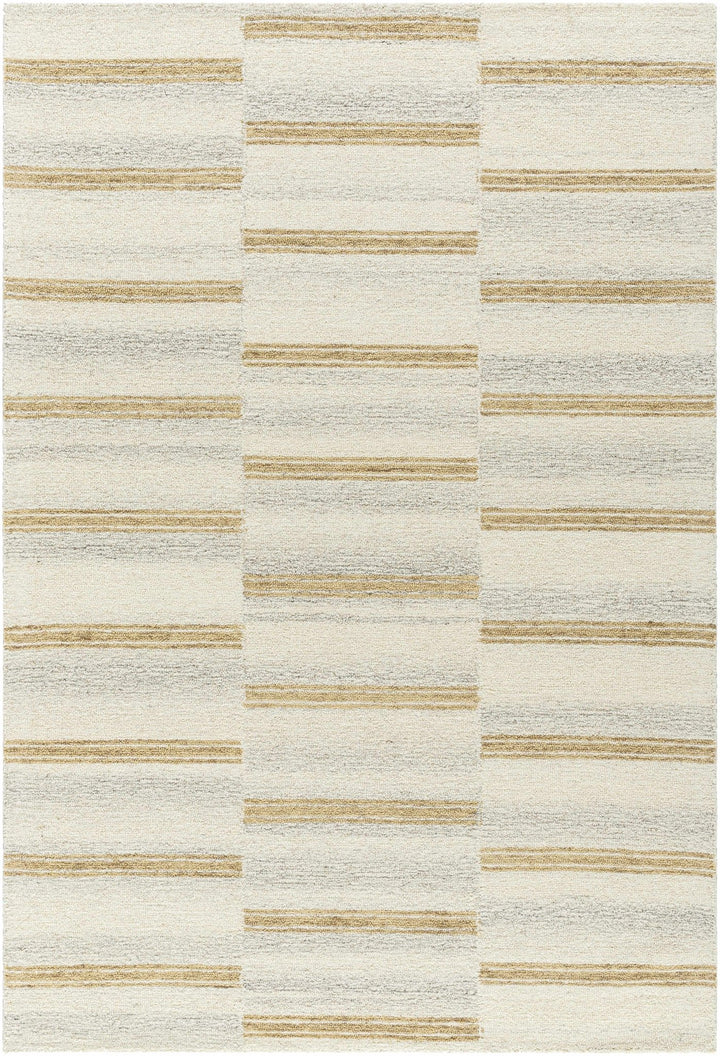 Toren Modern Striped Ivory And Beige Area Rug - The Rug Decor