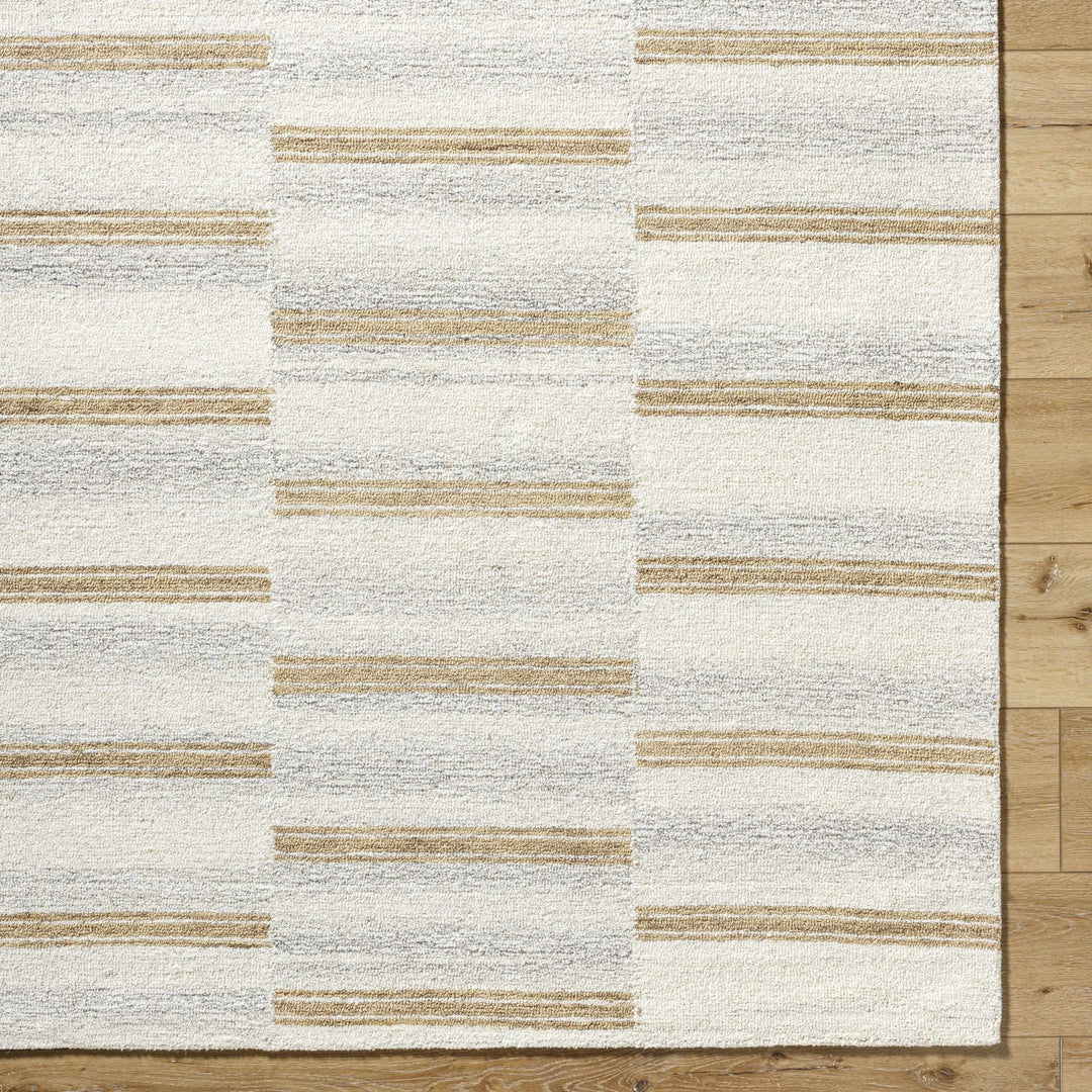 Toren Modern Striped Ivory And Beige Area Rug - The Rug Decor