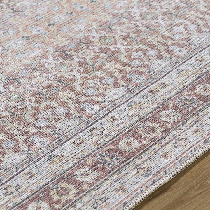 Tosca Traditional Style Rust And Ivory Washable Area Rug - The Rug Decor