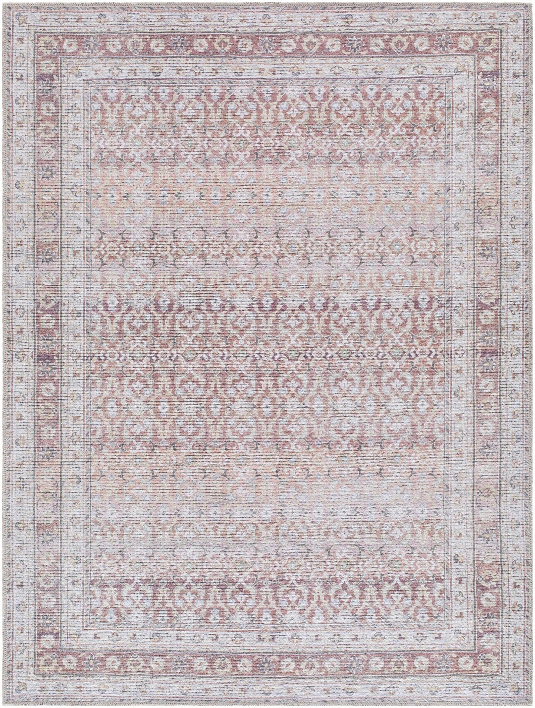 Tosca Traditional Style Rust And Ivory Washable Area Rug - The Rug Decor