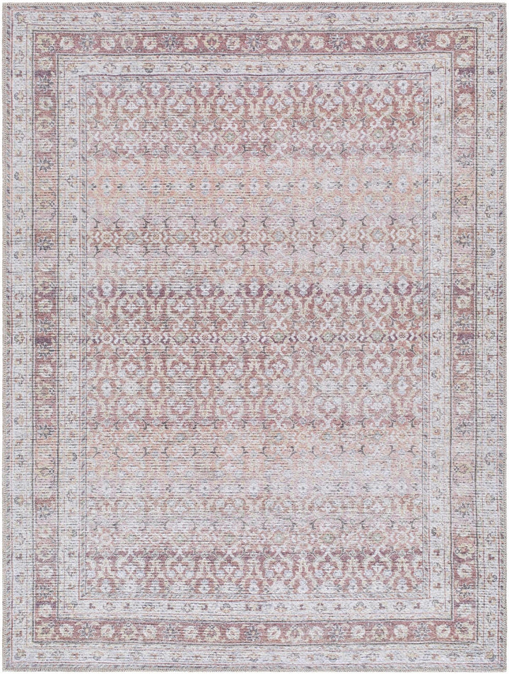 Tosca Traditional Style Rust And Ivory Washable Area Rug - The Rug Decor