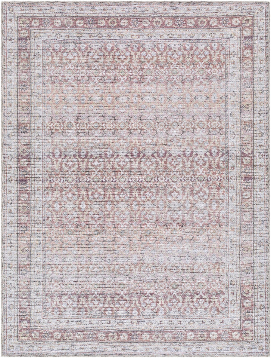Tosca Traditional Style Rust And Ivory Washable Area Rug - The Rug Decor