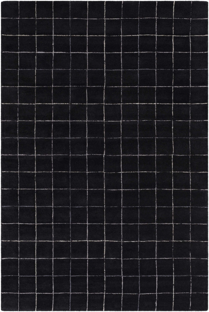 Toshi Black Modern Geometrical Pattern Hand Tufted Wool Area Rug - The Rug Decor