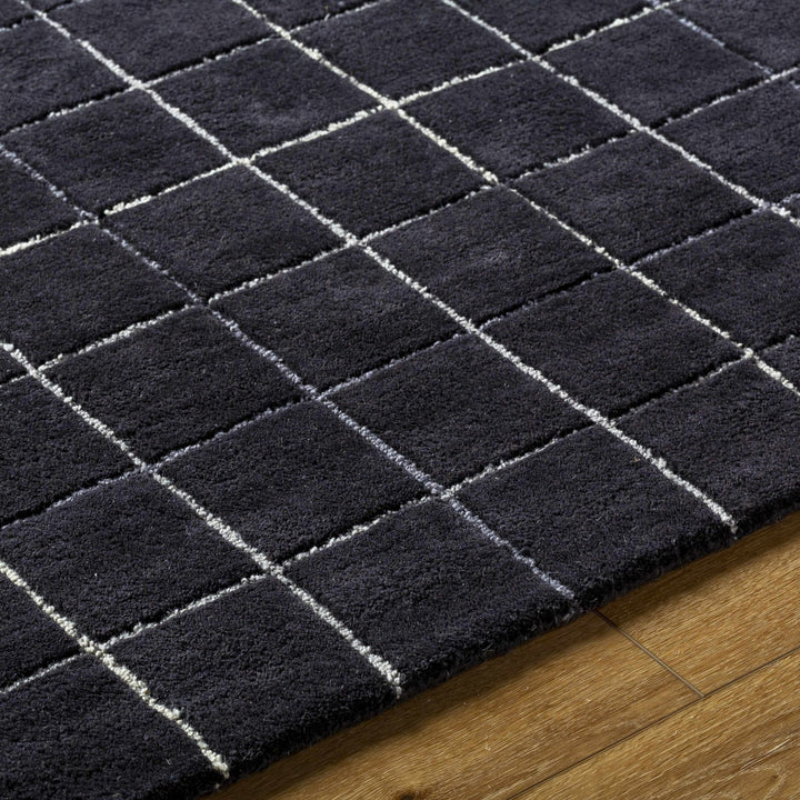 Toshi Black Modern Geometrical Pattern Hand Tufted Wool Area Rug - The Rug Decor