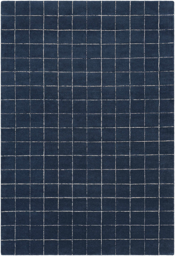 Toshi Modern Geometrical Boxes Blue Area Rug - The Rug Decor