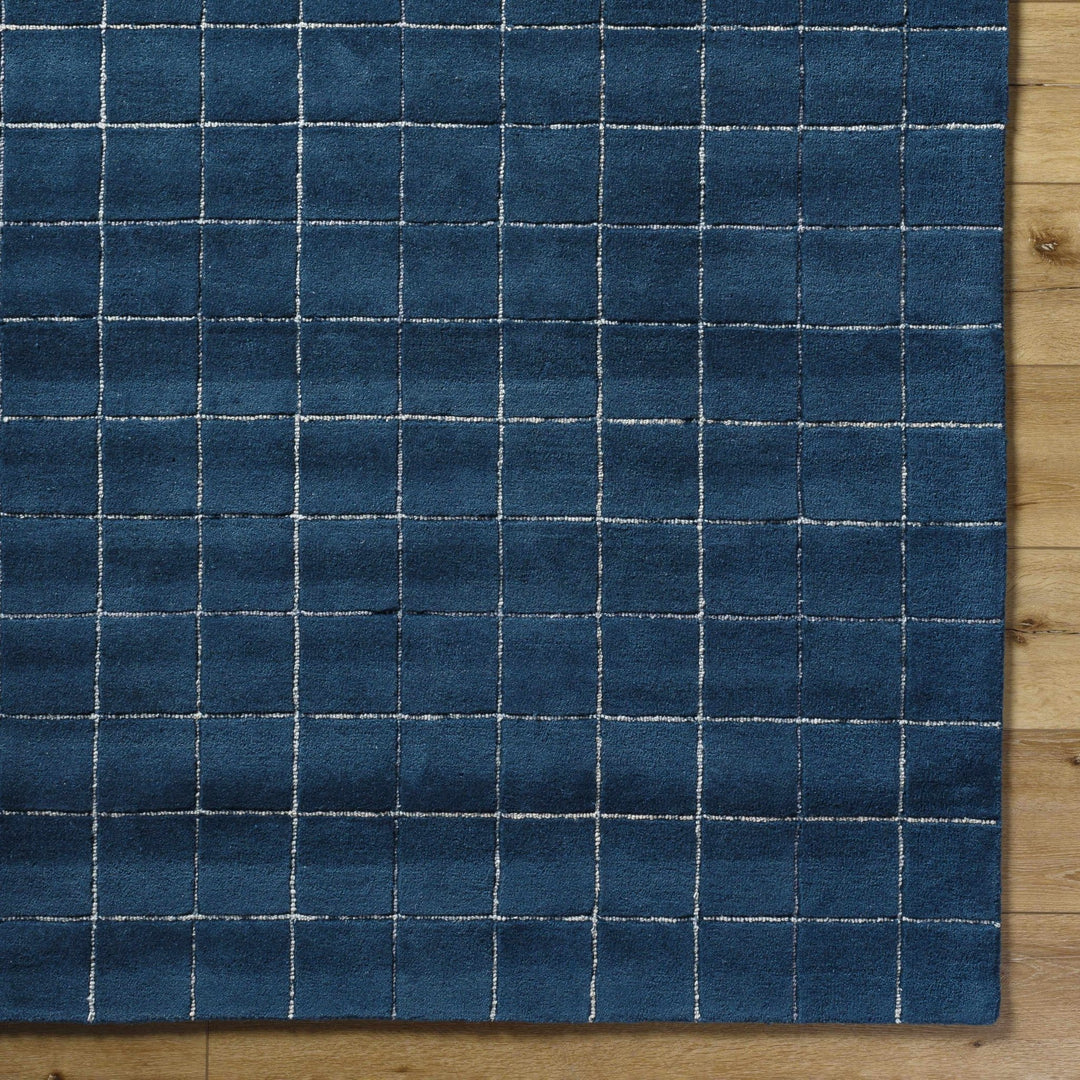Toshi Modern Geometrical Boxes Blue Area Rug - The Rug Decor