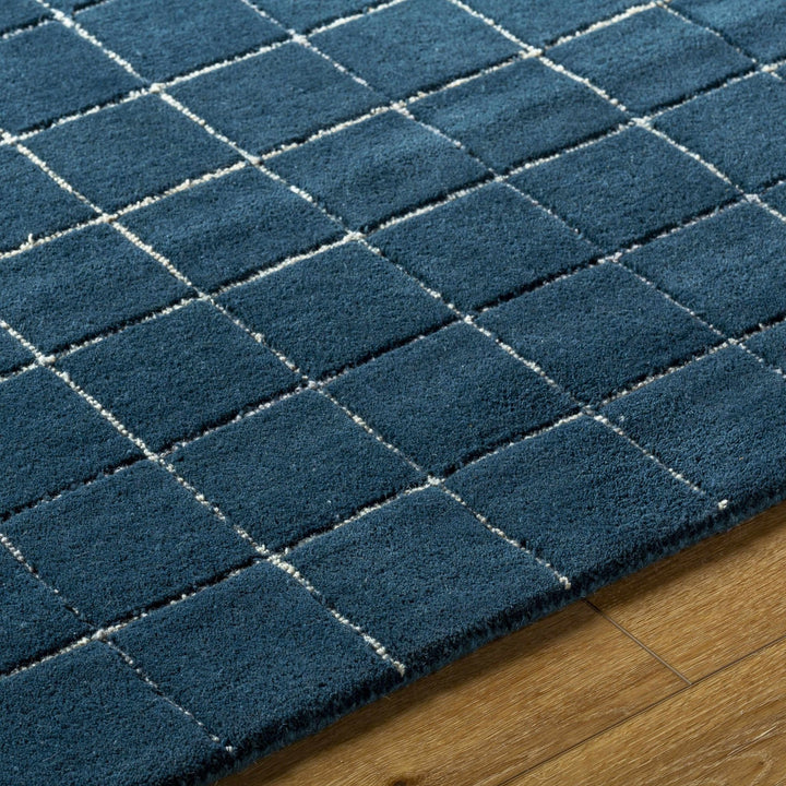 Toshi Modern Geometrical Boxes Blue Area Rug - The Rug Decor