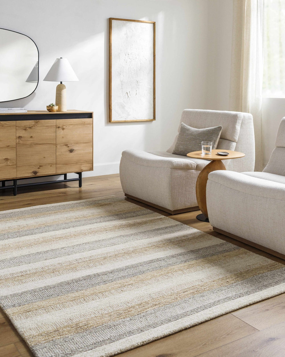 Touca Contemporary Ivory And Gray Area Rug - The Rug Decor