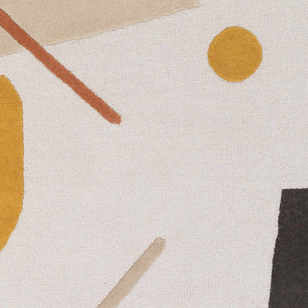 Townview Modern Abstract Ivory And Mustard Wool Area Rug - The Rug Decor