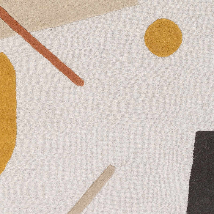 Townview Modern Abstract Ivory And Mustard Wool Area Rug - The Rug Decor