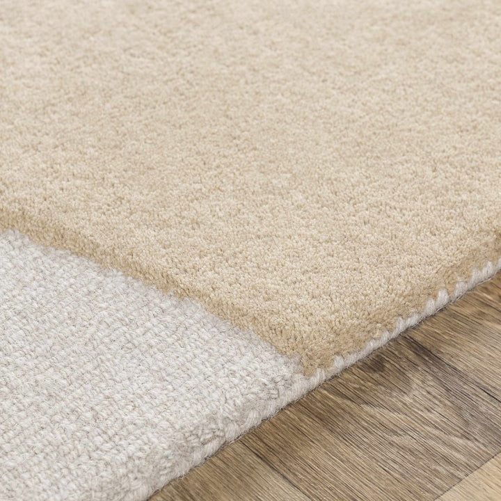 Townview Modern Abstract Ivory And Mustard Wool Area Rug - The Rug Decor