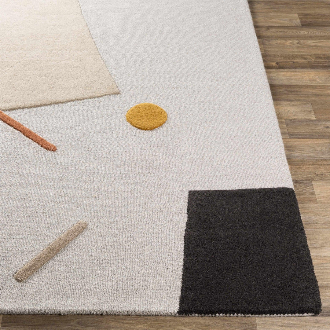 Townview Modern Abstract Ivory And Mustard Wool Area Rug - The Rug Decor