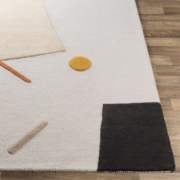 Townview Modern Abstract Ivory And Mustard Wool Area Rug - The Rug Decor