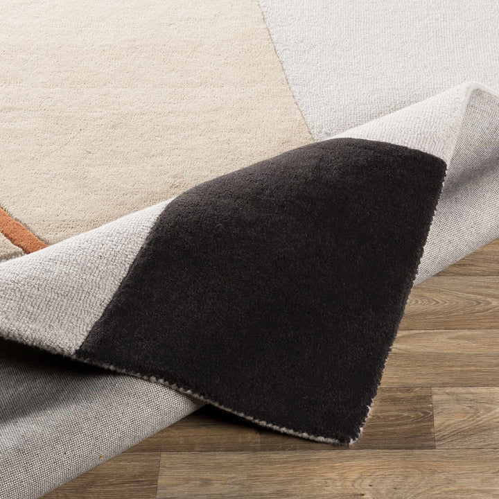 Townview Modern Abstract Ivory And Mustard Wool Area Rug - The Rug Decor