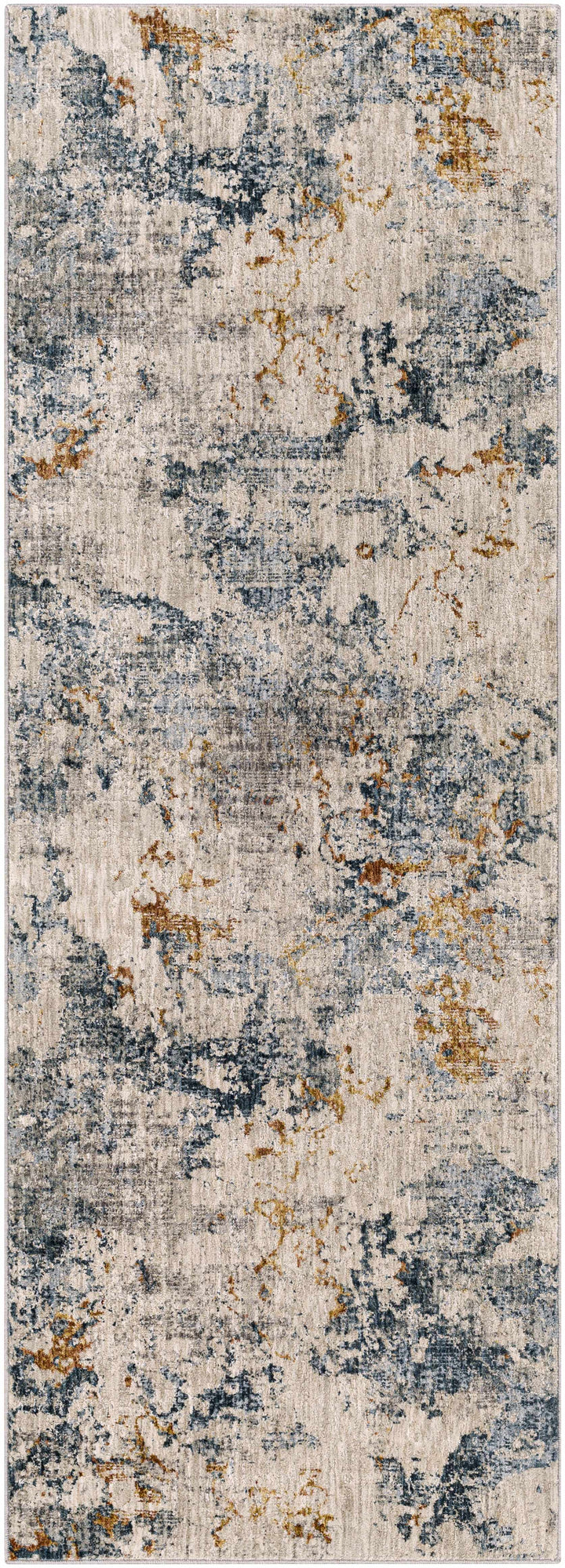 Tracyton Blue And Ivory Modern Abstract Design Area Rug