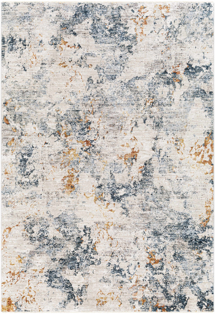 Tracyton Blue And Ivory Modern Abstract Design Area Rug