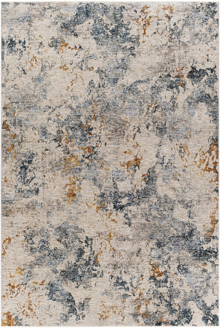 Tracyton Blue And Ivory Modern Abstract Design Area Rug