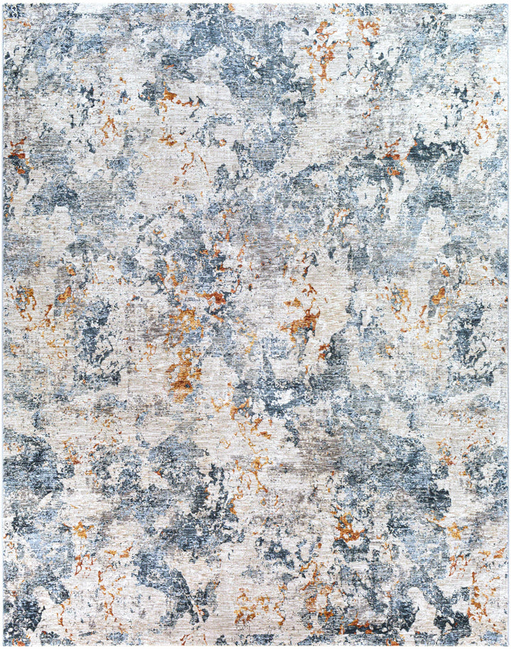 Tracyton Blue And Ivory Modern Abstract Design Area Rug