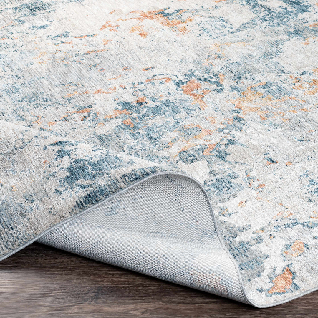 Tracyton Blue And Ivory Modern Abstract Design Area Rug