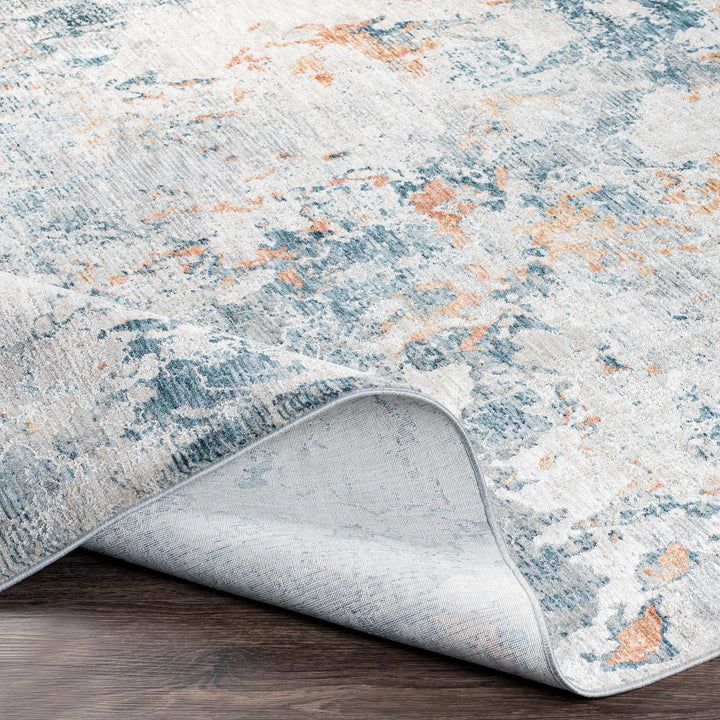 Tracyton Blue And Ivory Modern Abstract Design Area Rug