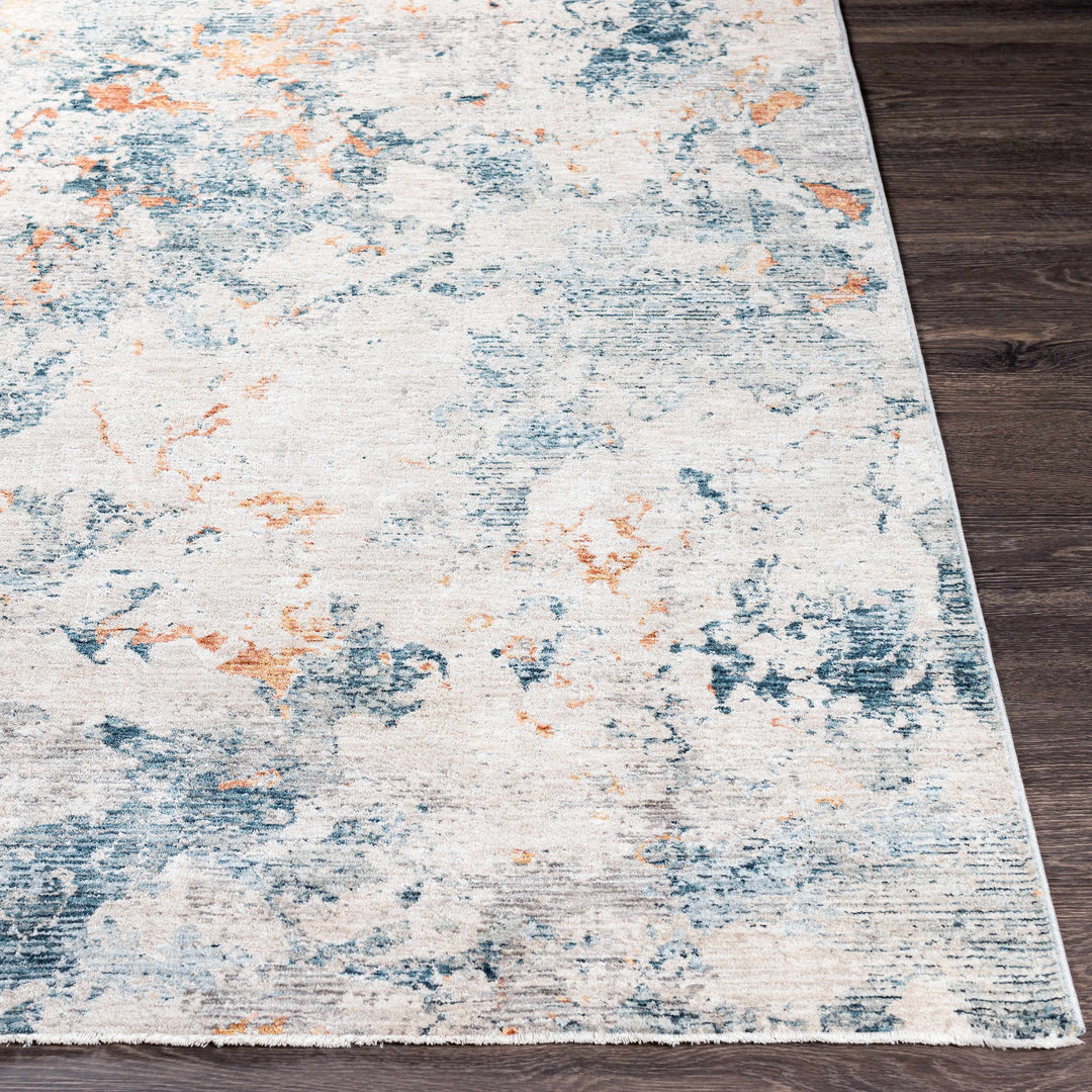 Tracyton Blue And Ivory Modern Abstract Design Area Rug