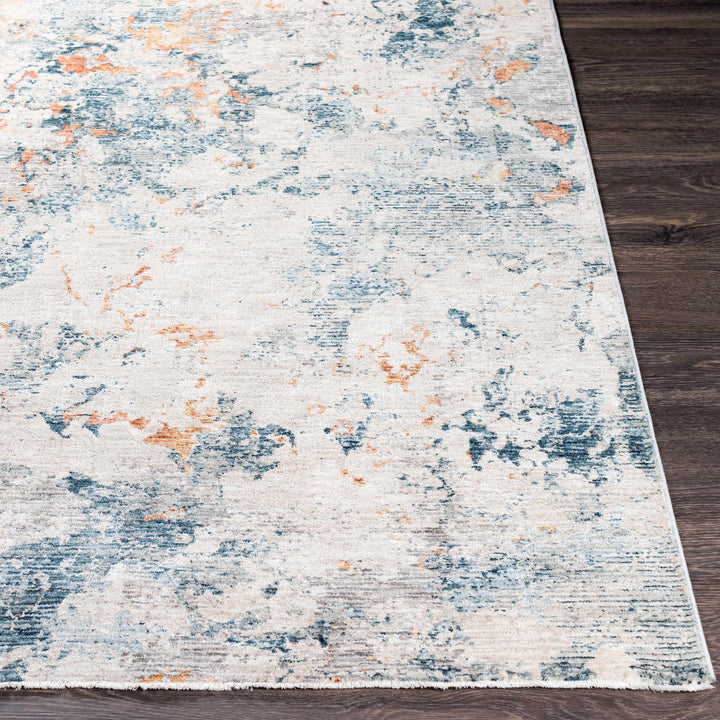 Tracyton Blue And Ivory Modern Abstract Design Area Rug