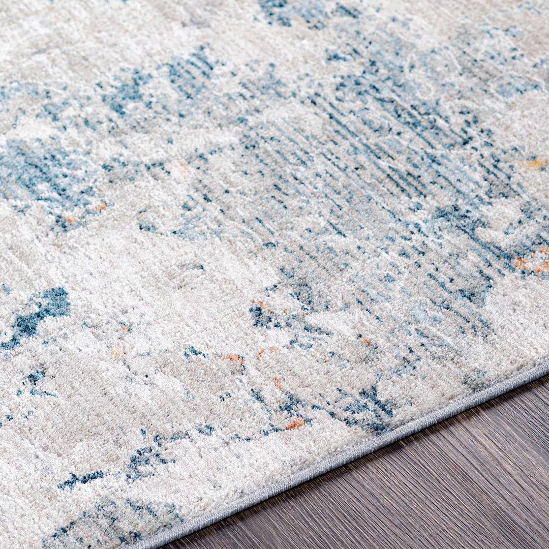 Tracyton Blue And Ivory Modern Abstract Design Area Rug