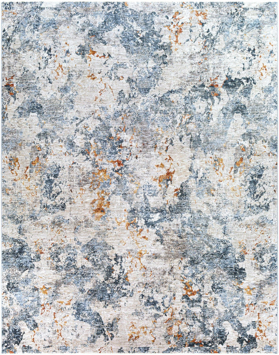 Tracyton Blue And Ivory Modern Abstract Design Area Rug - The Rug Decor
