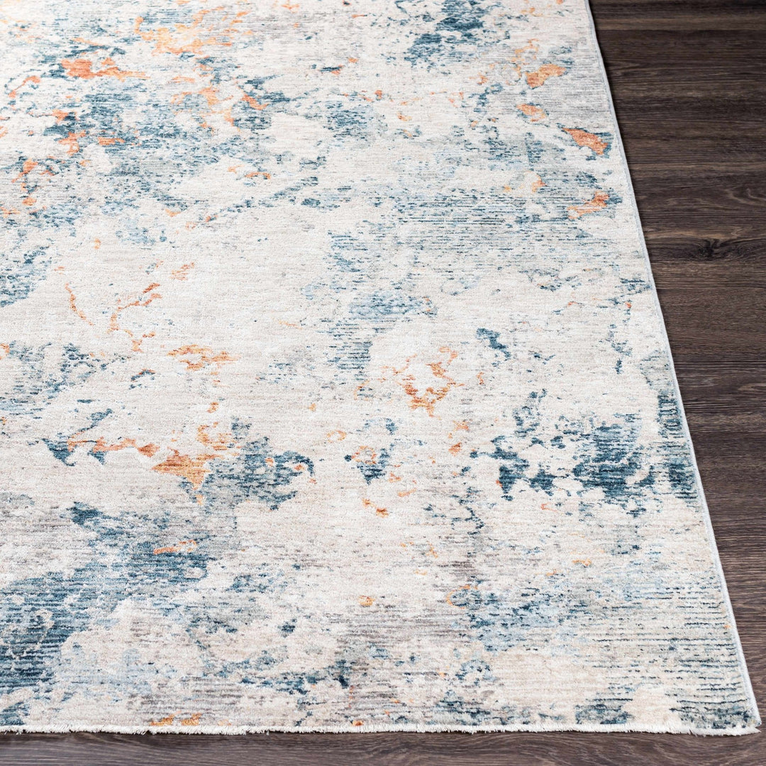 Tracyton Blue And Ivory Modern Abstract Design Area Rug - The Rug Decor