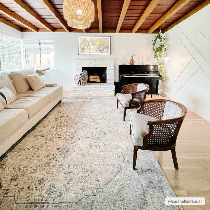 Traditional Beige And Charcoal Rug - The Rug Decor