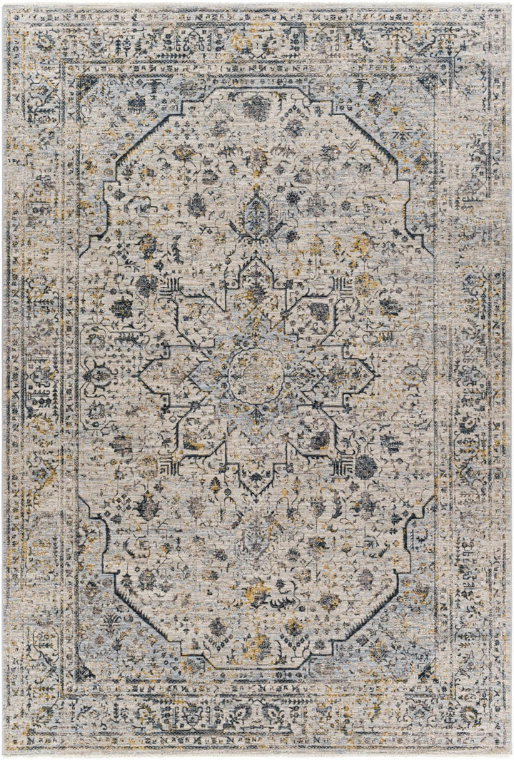 Traditional Beige And Charcoal Rug - The Rug Decor