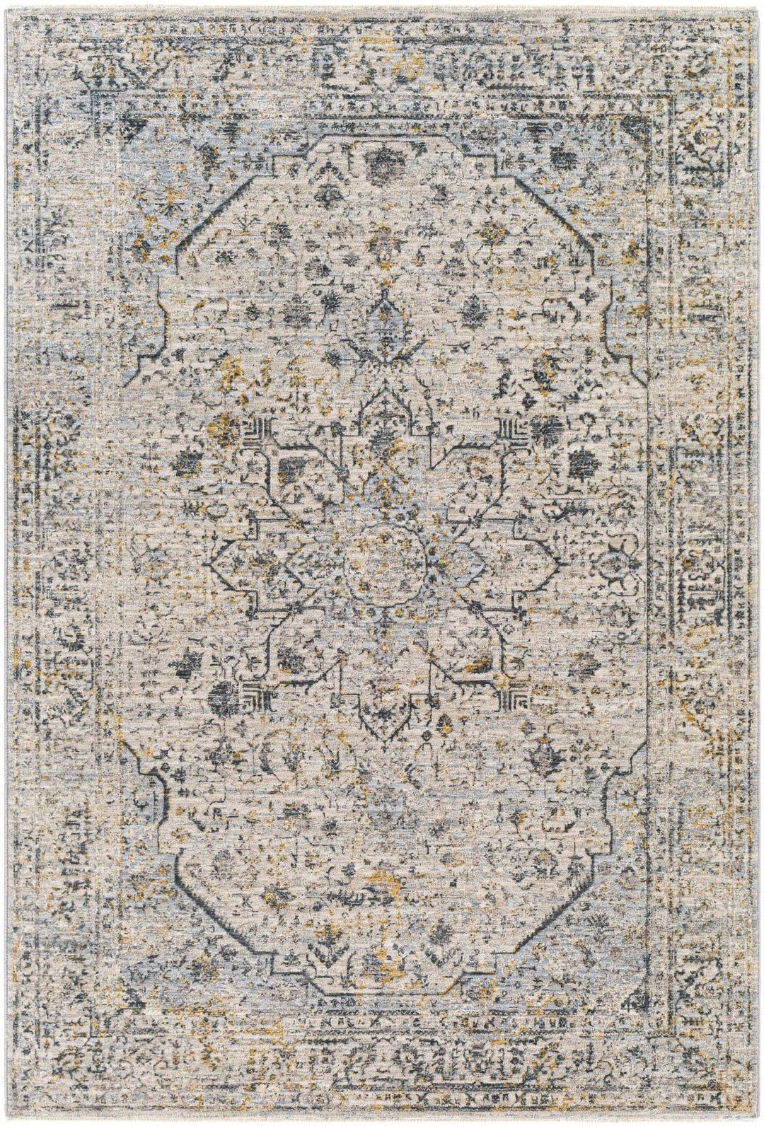 Traditional Beige And Charcoal Rug - The Rug Decor