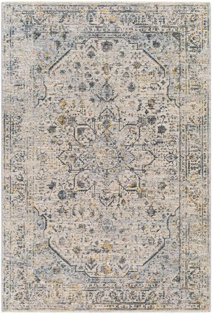 Traditional Beige And Charcoal Rug - The Rug Decor