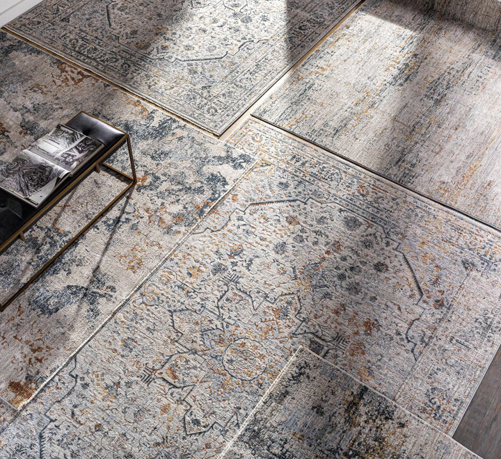 Traditional Beige And Charcoal Rug - The Rug Decor