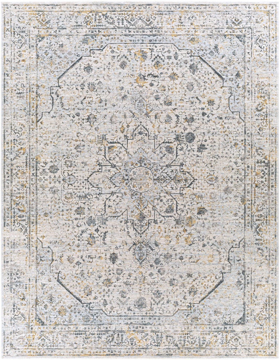 Traditional Beige And Charcoal Rug - The Rug Decor